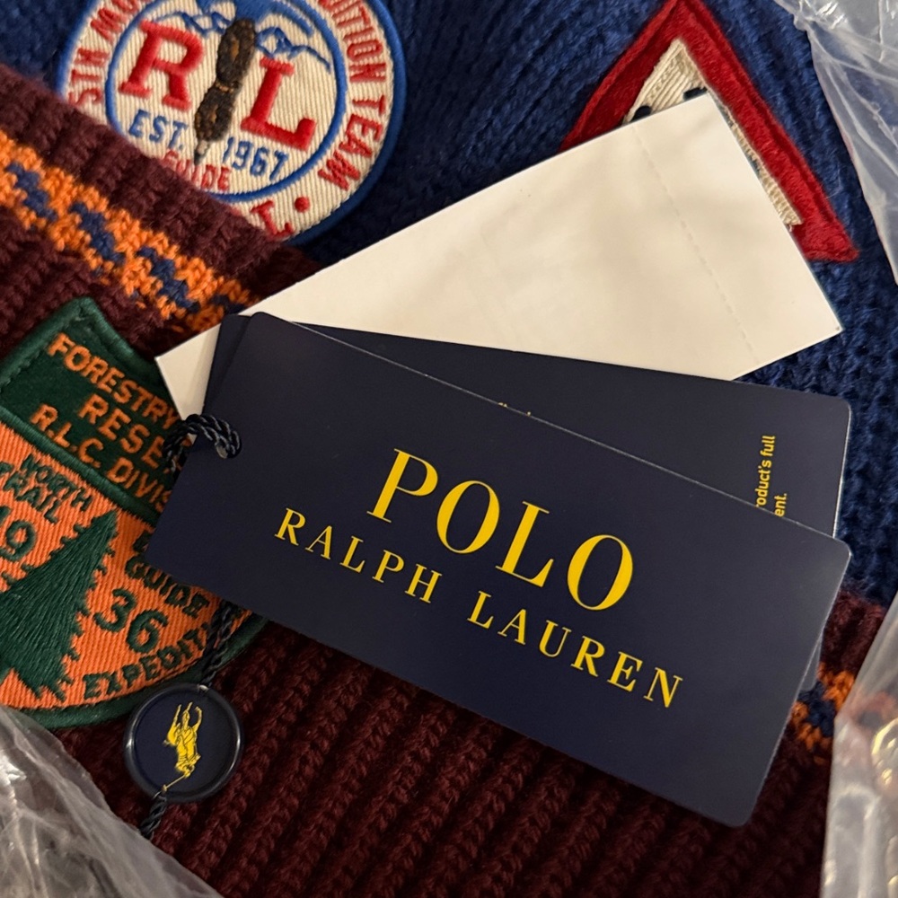 Polo Ralph Lauren Expedition Patch Beanie | Red Multi, OS, $88.00 MSRP, - Picture 11 of 12